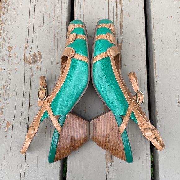 Green leather retro shoe Ella Miz Mooz - Picture 7 of 12